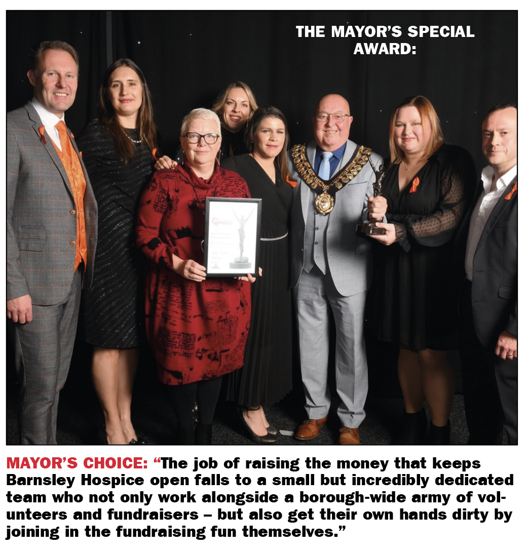 Proud of Barnsley Awards 2023: Mayor of Barnsley’s Special Award winners Barnsley Hospice Fundraising Team